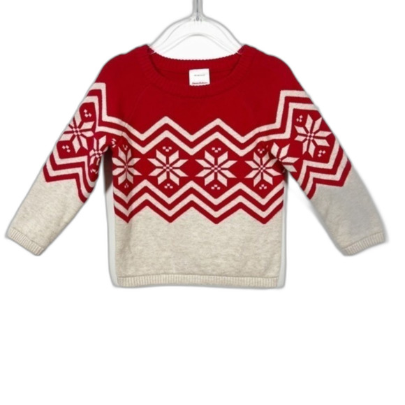 Hanna Anderson Baby Nordic Red and Cream Sweater Size 2T 2022 Collection - Picture 14 of 15